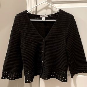 Super Cute Black Crochet Cardigan - Medium